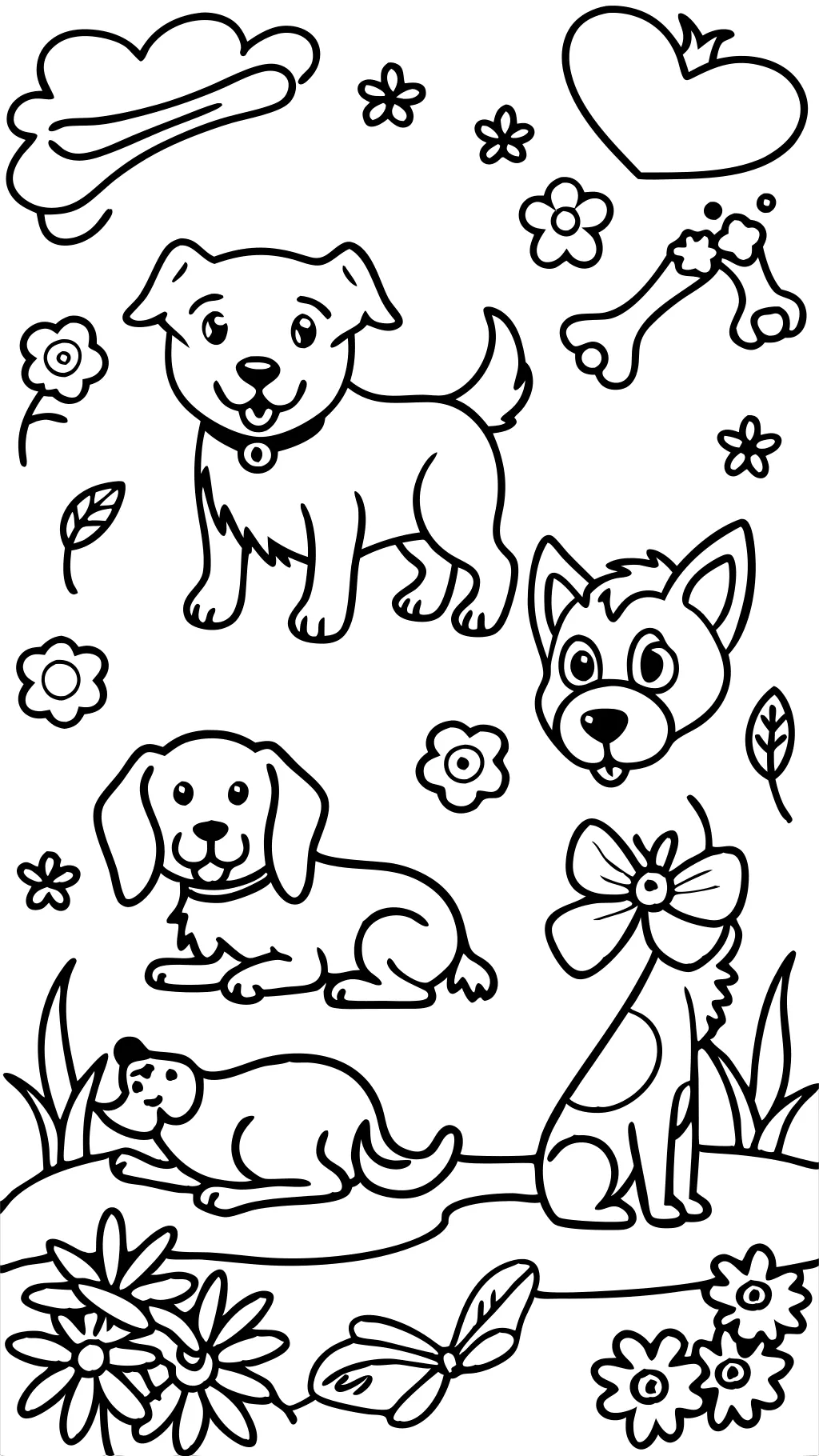 pages de chien à colorer